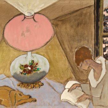 Pintura intitulada "Sous la lampe avec…" por Dominique Bertrand, Obras de arte originais, Óleo
