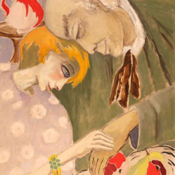 Pittura intitolato "Couple - bonheur" da Dominique Bertrand, Opera d'arte originale, Olio