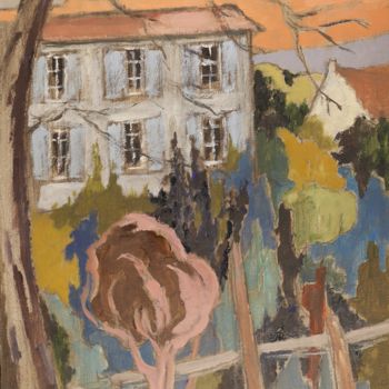 Pintura intitulada "La maison de Bures…" por Dominique Bertrand, Obras de arte originais