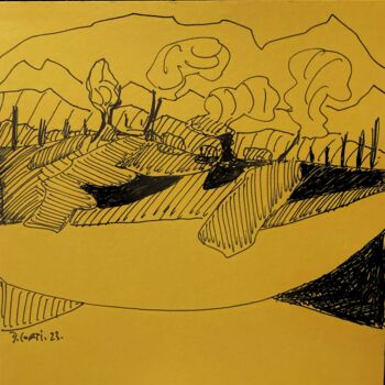Drawing titled "Nature" by Dominique Corti, Original Artwork, Ink