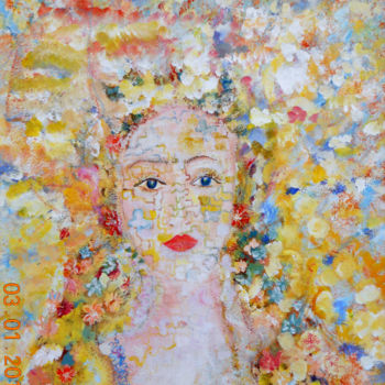 Painting titled "mosaico-di-donna.jpg" by Domenica Del Monte, Original Artwork, Acrylic