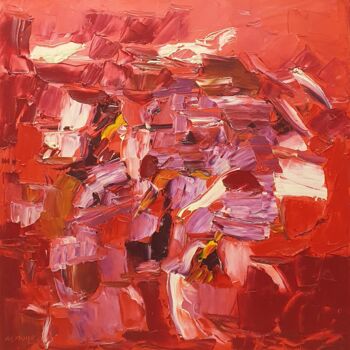 Pittura intitolato "Cromatico rosso 8" da Domenico Asmone, Opera d'arte originale, Olio