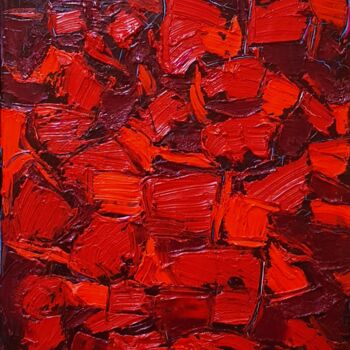 Pittura intitolato "Cromatico rosso mag…" da Domenico Asmone, Opera d'arte originale, Olio