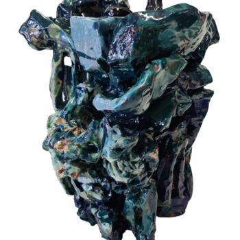 Скульптура под названием "cromatico mare cora…" - Domenico Asmone, Подлинное произведение искусства, Керамика