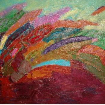 Pittura intitolato "paesaggio cromatico…" da Domenico Asmone, Opera d'arte originale, Olio