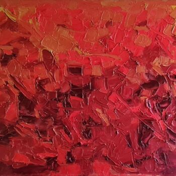 Картина под названием "cromatico rosso 0" - Domenico Asmone, Подлинное произведение искусства, Масло