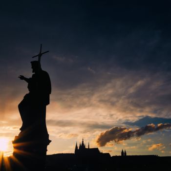 Fotografie getiteld "Praga al tramonto" door Domenico Guddo, Origineel Kunstwerk