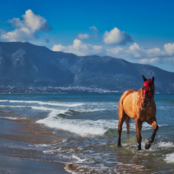 Fotografia zatytułowany „Il cavallo maschera…” autorstwa Domenico Guddo, Oryginalna praca