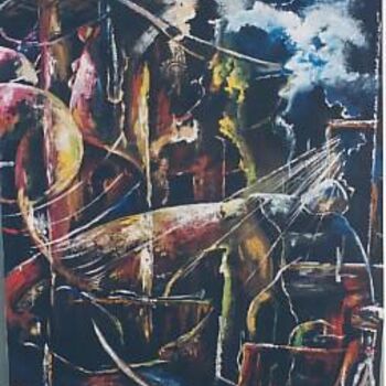 Painting titled "Clair obscur" by Duckens Domersan, Original Artwork, Oil