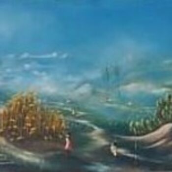 Painting titled "Paysage haitien#1" by Duckens Domersan, Original Artwork, Oil