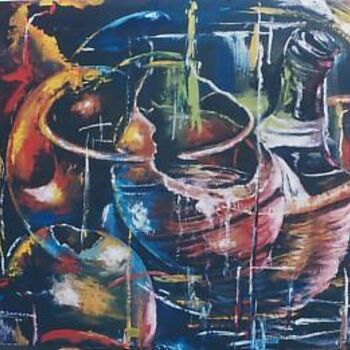 Картина под названием "Rescapé de l'enfer" - Duckens Domersan, Подлинное произведение искусства, Масло