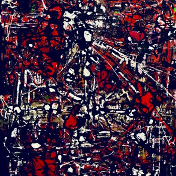 Painting titled "RAGE" by Domi, Original Artwork, Lacquer Mounted on Wood Stretcher frame