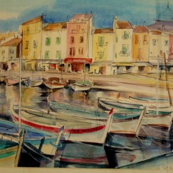 Painting titled "Cassis" by Jacqueline Mias Domenech, Original Artwork