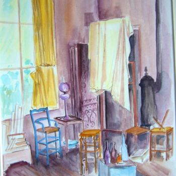 Pintura titulada "Atelier-de-Cezanne.…" por Jacqueline Mias Domenech, Obra de arte original