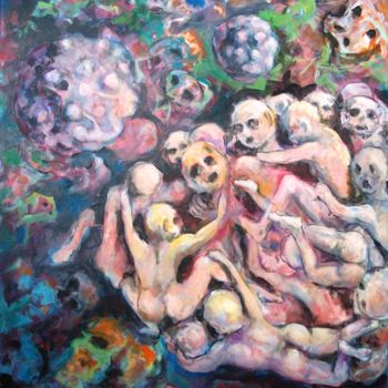 Peinture intitulée "Humanisation" par Dominique Meignen, Œuvre d'art originale, Huile
