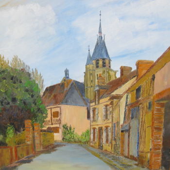 Painting titled "avril-18-rue-des-la…" by Bertrand Domin, Original Artwork