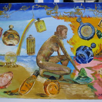 Peinture intitulée "zodiaque-aux-parfums" par Bertrand Domin, Œuvre d'art originale, Huile