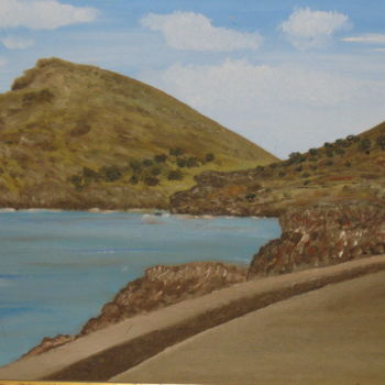 Peinture intitulée "plage-de-magaluf-au…" par Bertrand Domin, Œuvre d'art originale, Huile