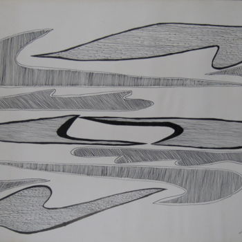 Rysunek zatytułowany „veines-de-bois-styl…” autorstwa Bertrand Domin, Oryginalna praca, Atrament