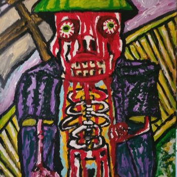 Pintura titulada "Una pesadilla" por Dalca, Obra de arte original, Acrílico Montado en Bastidor de camilla de madera