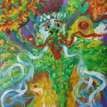 Картина под названием "Todopoderoso" - Dalca, Подлинное произведение искусства, Акрил Установлен на Деревянная рама для носи…