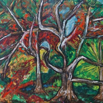 Pintura titulada "Paisaje de la natur…" por Dalca, Obra de arte original, Acrílico Montado en Bastidor de camilla de madera