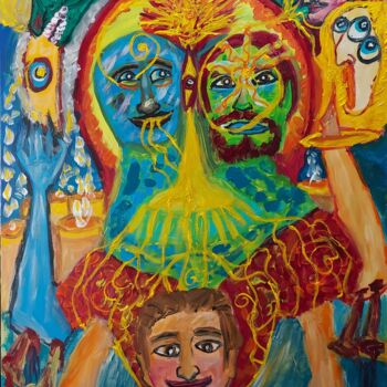 Картина под названием "Cada persona es un…" - Dalca, Подлинное произведение искусства, Акрил Установлен на Деревянная рама д…