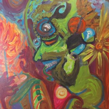Картина под названием "GENTE EXTRAÑA" - Dalca, Подлинное произведение искусства, Акрил Установлен на Деревянная рама для нос…