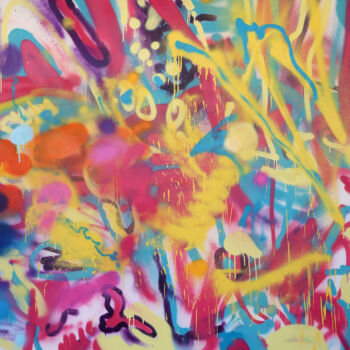 Pintura titulada "Spontaneous Dream" por Dominic Virtosu, Obra de arte original, Pintura al aerosol Montado en Bastidor de c…