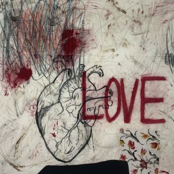 Malerei mit dem Titel "Love" von Dominik Robert Brunner, Original-Kunstwerk, Acryl