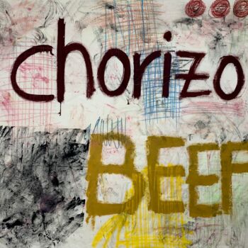 Malerei mit dem Titel "BEEF" von Dominik Robert Brunner, Original-Kunstwerk, Acryl