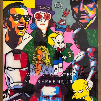 Painting titled "#entrepreneur" by Dominik Rutz, Original Artwork, Acrylic Mounted on Wood Stretcher frame