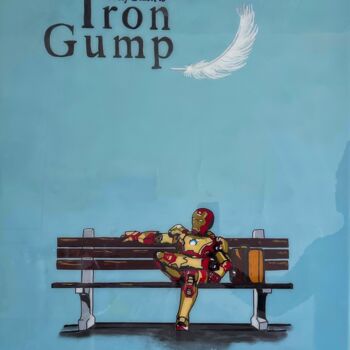 Painting titled "#GUMP" by Dominik Rutz, Original Artwork, Acrylic Mounted on Wood Stretcher frame