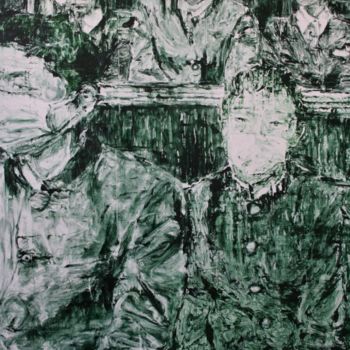 Schilderij getiteld "CHINESE STUDENTS" door Dominique Barreau, Origineel Kunstwerk