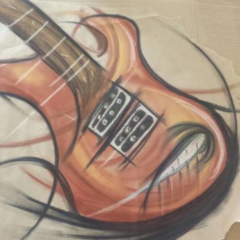 Painting titled "Guitar" by Dominique Biagini, Original Artwork