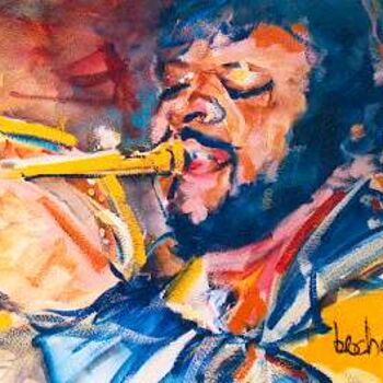 Painting titled "jazz" by Dominique Brochard, Original Artwork