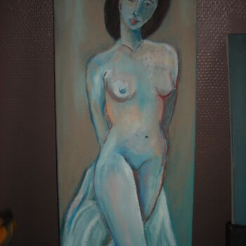 Painting titled "nu femme 16" by Dominique Champoussin, Original Artwork, Oil