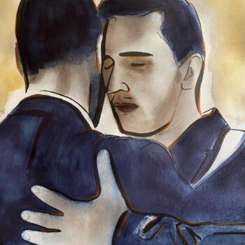 「Tango」というタイトルの絵画 Dominique Cointrelによって, オリジナルのアートワーク, 水彩画