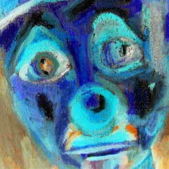 Arte digitale intitolato "clown bleu" da Dominique De Roo, Opera d'arte originale