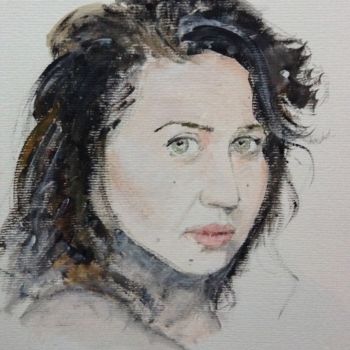 Malarstwo zatytułowany „Portrait de Natalia” autorstwa Dominique Dève, Oryginalna praca, Akryl