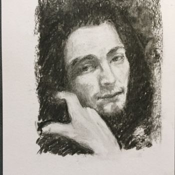 Drawing titled "Study from G.Courbe…" by Dominique Dève, Original Artwork, Charcoal