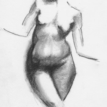 Desenho intitulada "Amanda" por Dominique Dève, Obras de arte originais, Carvão