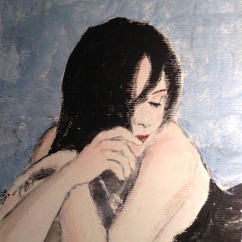 Peinture intitulée "Woman in bed" par Dominique Dève, Œuvre d'art originale, Acrylique