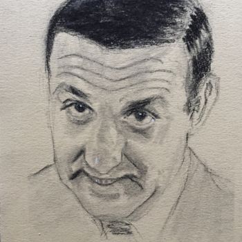 Drawing titled "Portrait of Lino" by Dominique Dève, Original Artwork, Pencil