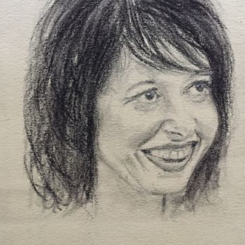Drawing titled "Portrait de Valérie…" by Dominique Dève, Original Artwork, Pencil