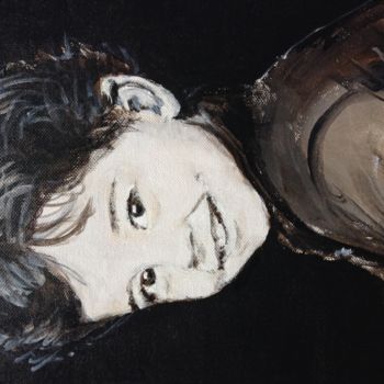 Painting titled "Portrait of a child" by Dominique Dève, Original Artwork, Acrylic