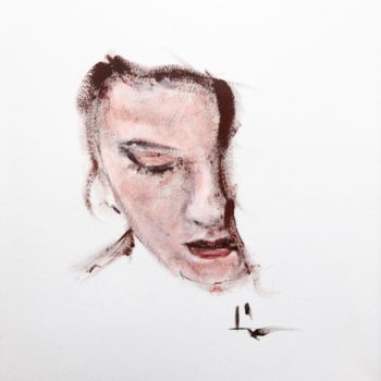 Schilderij getiteld "Portrait of Sarah" door Dominique Dève, Origineel Kunstwerk, Acryl