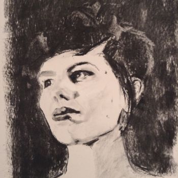 Drawing titled "Portrait of Demofob…" by Dominique Dève, Original Artwork, Charcoal