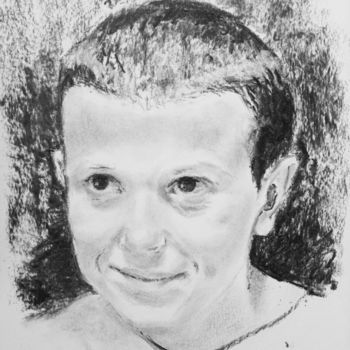 Drawing titled "Portrait of Eleven…" by Dominique Dève, Original Artwork, Charcoal