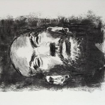 Desenho intitulada "Portrait of Dimitri" por Dominique Dève, Obras de arte originais, Carvão